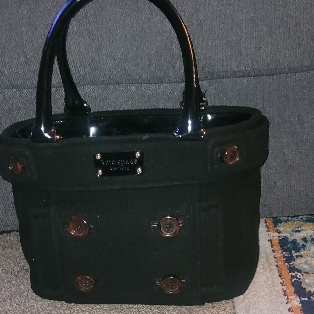 Kate Spade Black Whool Tote Bag